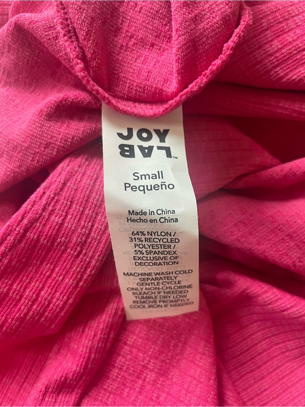 JoyLab Hot Pink Ribbed Twist-Front Crop Top & Leggings Pilates Yoga Wear - Picture 2 of 13